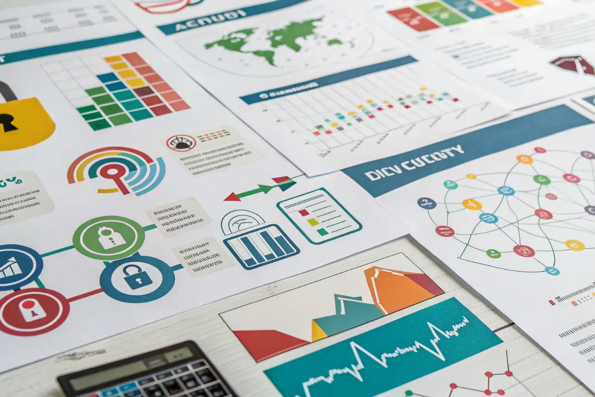Infographic showing various cybersecurity topics covered by SploitCast podcast